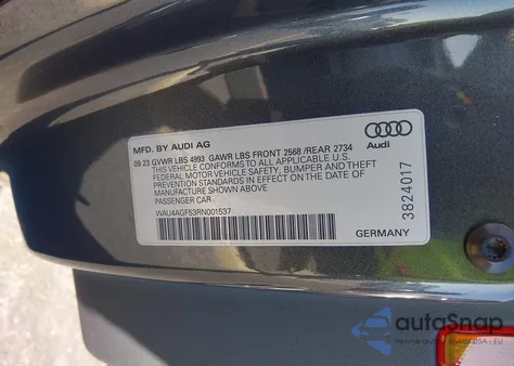 2024 Audi A5 Cabriolet Premium Plus 45 Tfsi S Line Quattro S Tronic z USA, uszkodzony, nr VIN WAU4AGF53RN001537